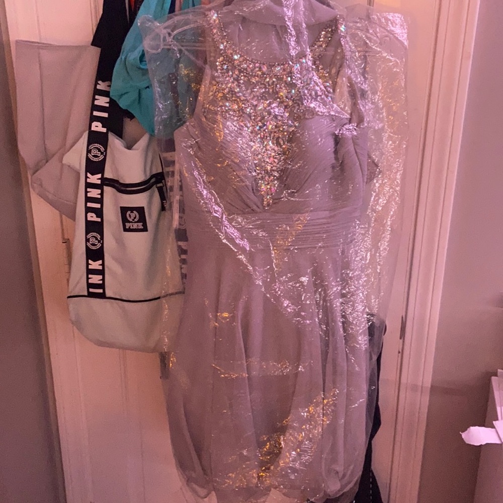 Never Worn Grayish Sliver Juliet Prom Dress